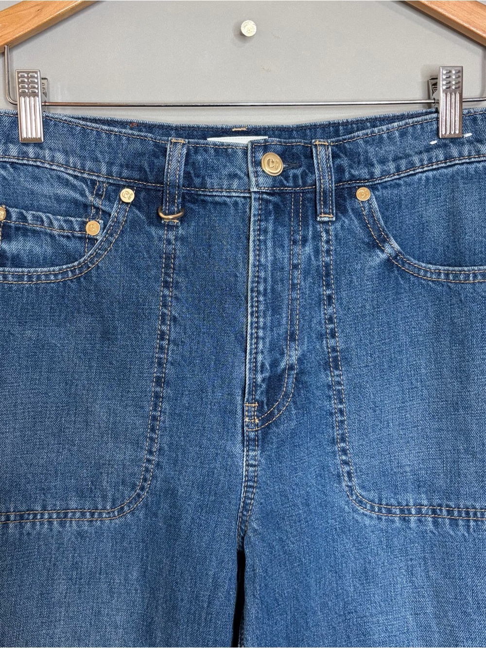 cult gaia High-Waist Wide Leg Blue Jeans - Picture 6 of 12